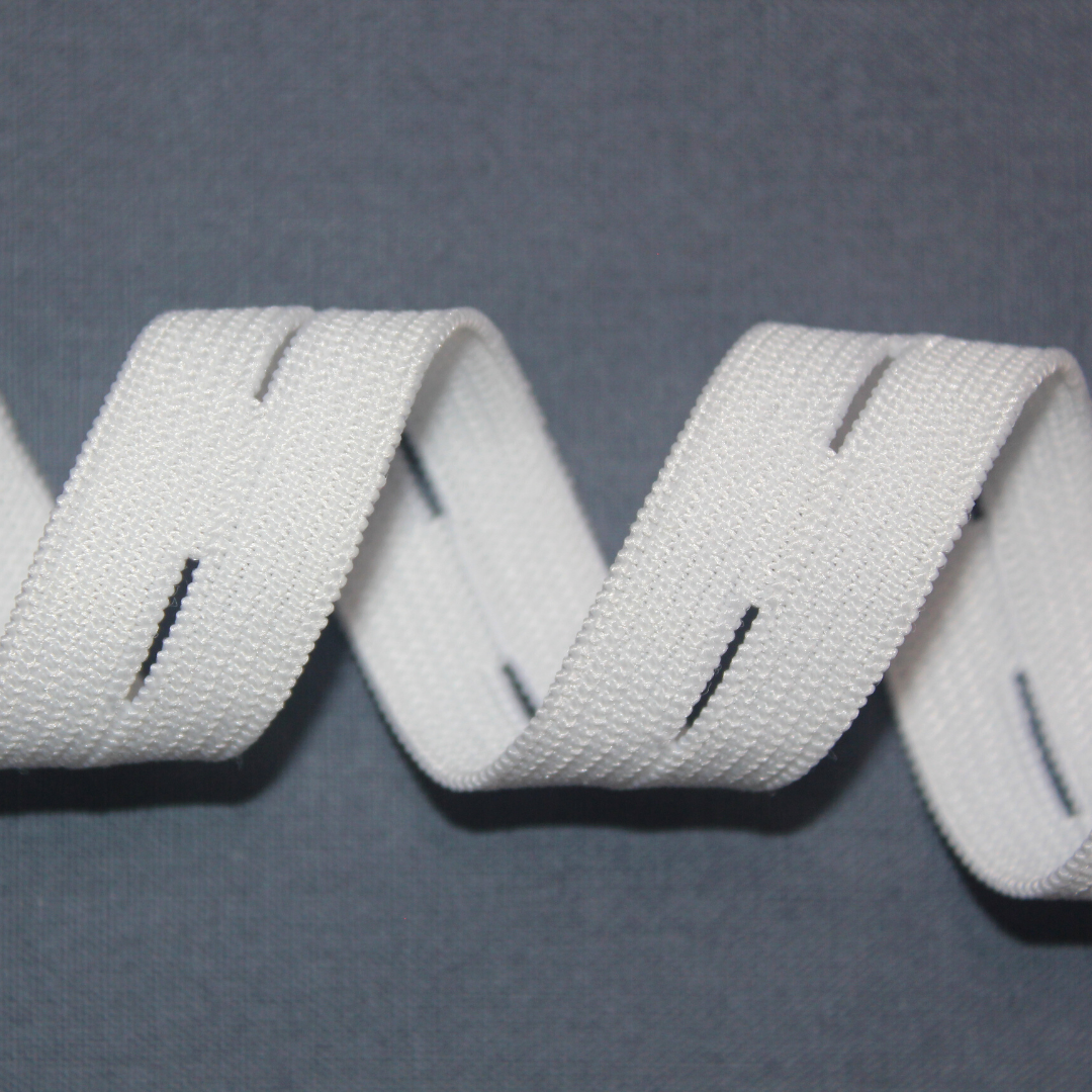 картинка Тесьма эластичная вязаная белый с петлей 20мм с3329 АО «Лента»